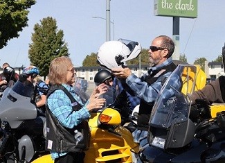 Mike Cullum and Brenda Cullum love riding motorcycles. 